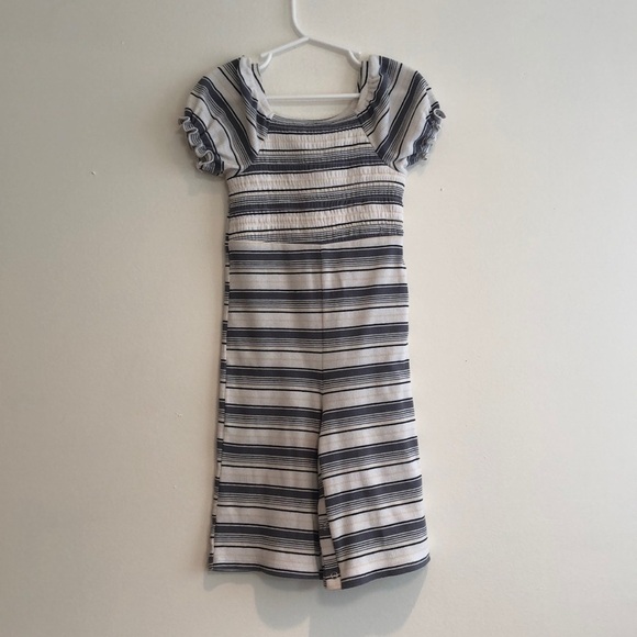 ART Class White and Gray Striped Wide Leg Jumpsuit Girls 2T - Picture 1 of 5